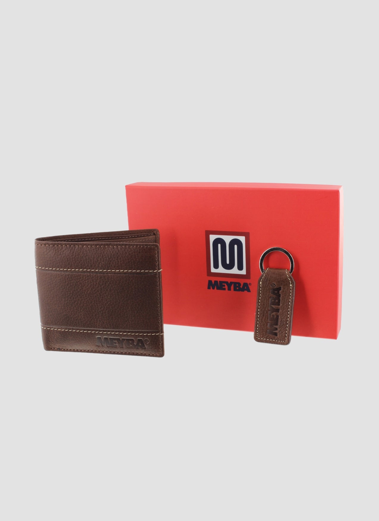 MEYBA Wallet & Keyring Gift Set | Brown