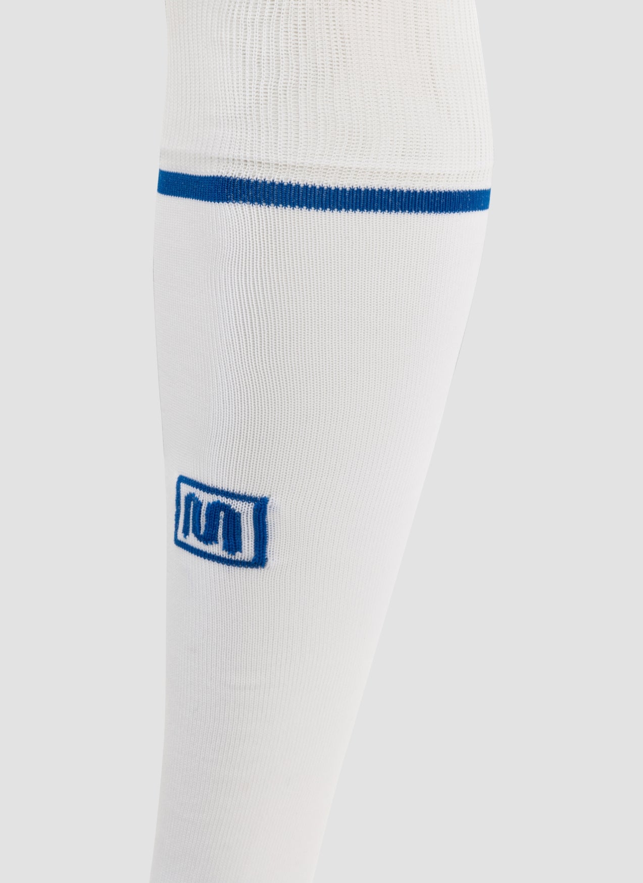 MEYBA Footless Football Sock | White/Blue