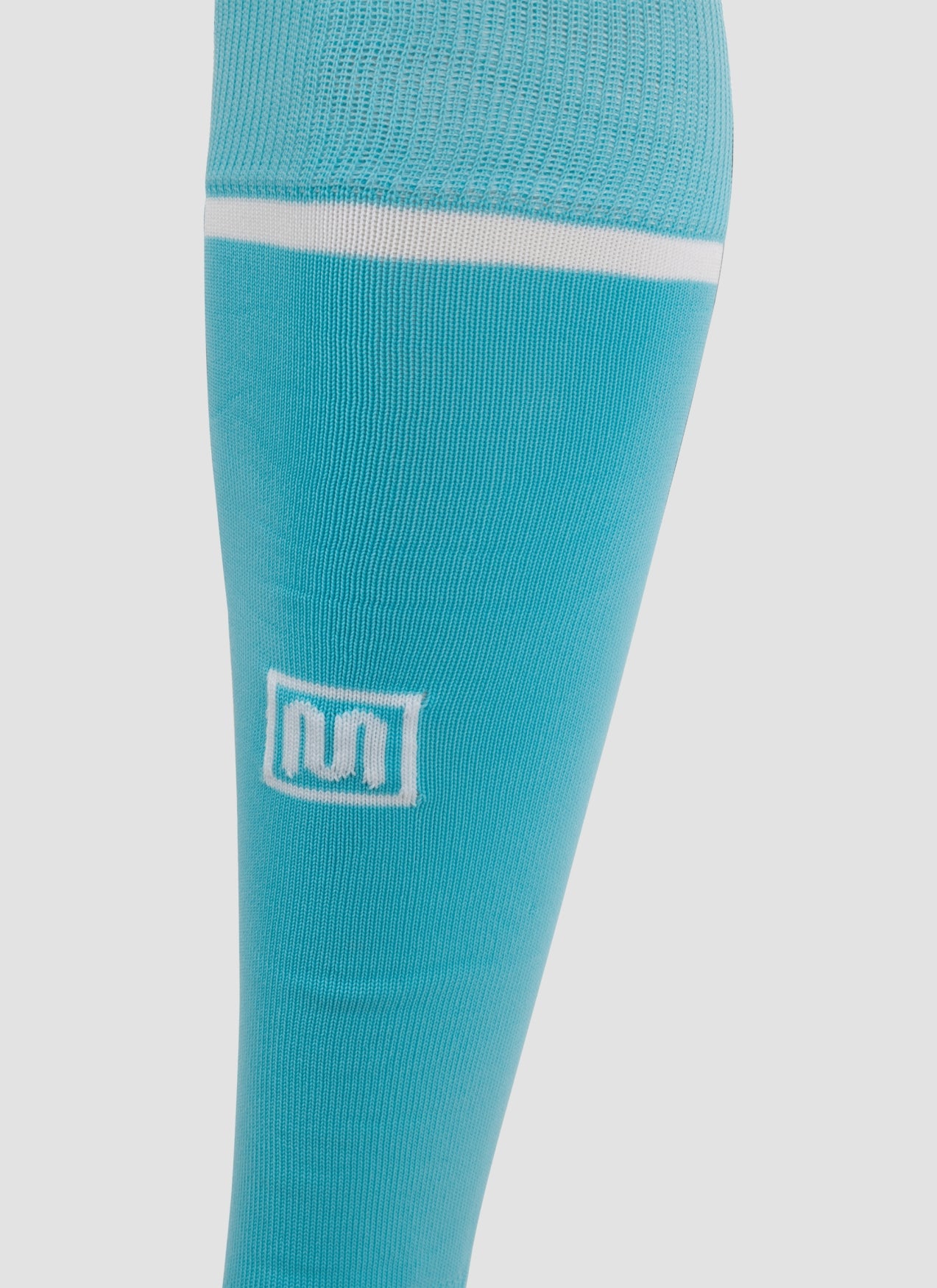MEYBA Footless Football Sock | Aqua/White