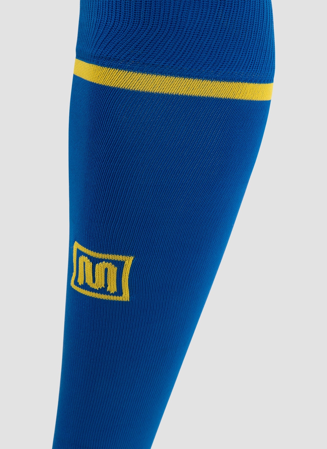 MEYBA Footless Football Sock | Blue/Yellow
