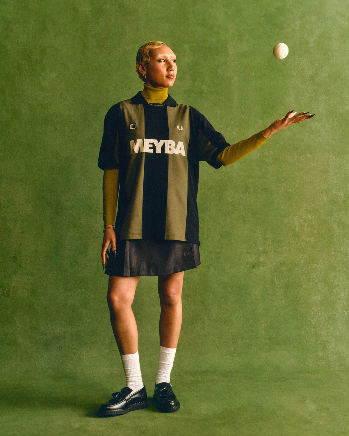 MEYBA x FRED PERRY Cut n Sew Polo | Black