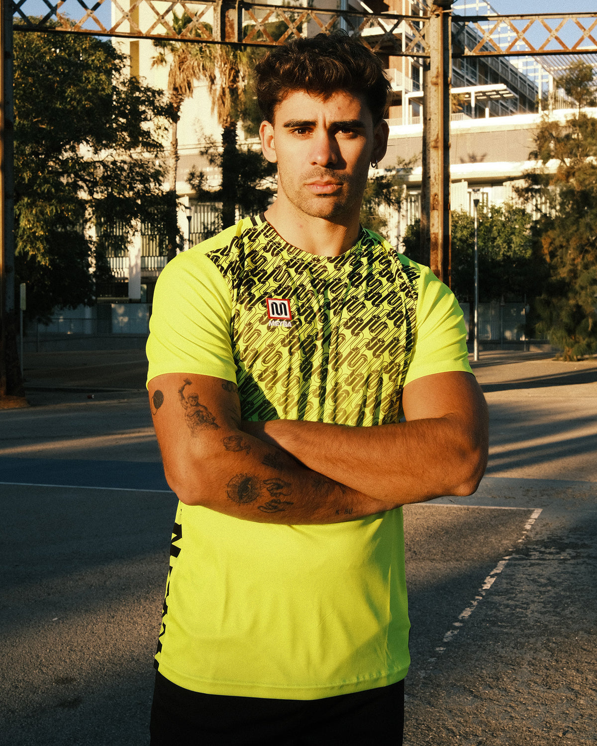 MEYBA Alpha Grid Jersey | Fluor Geel/Zwart