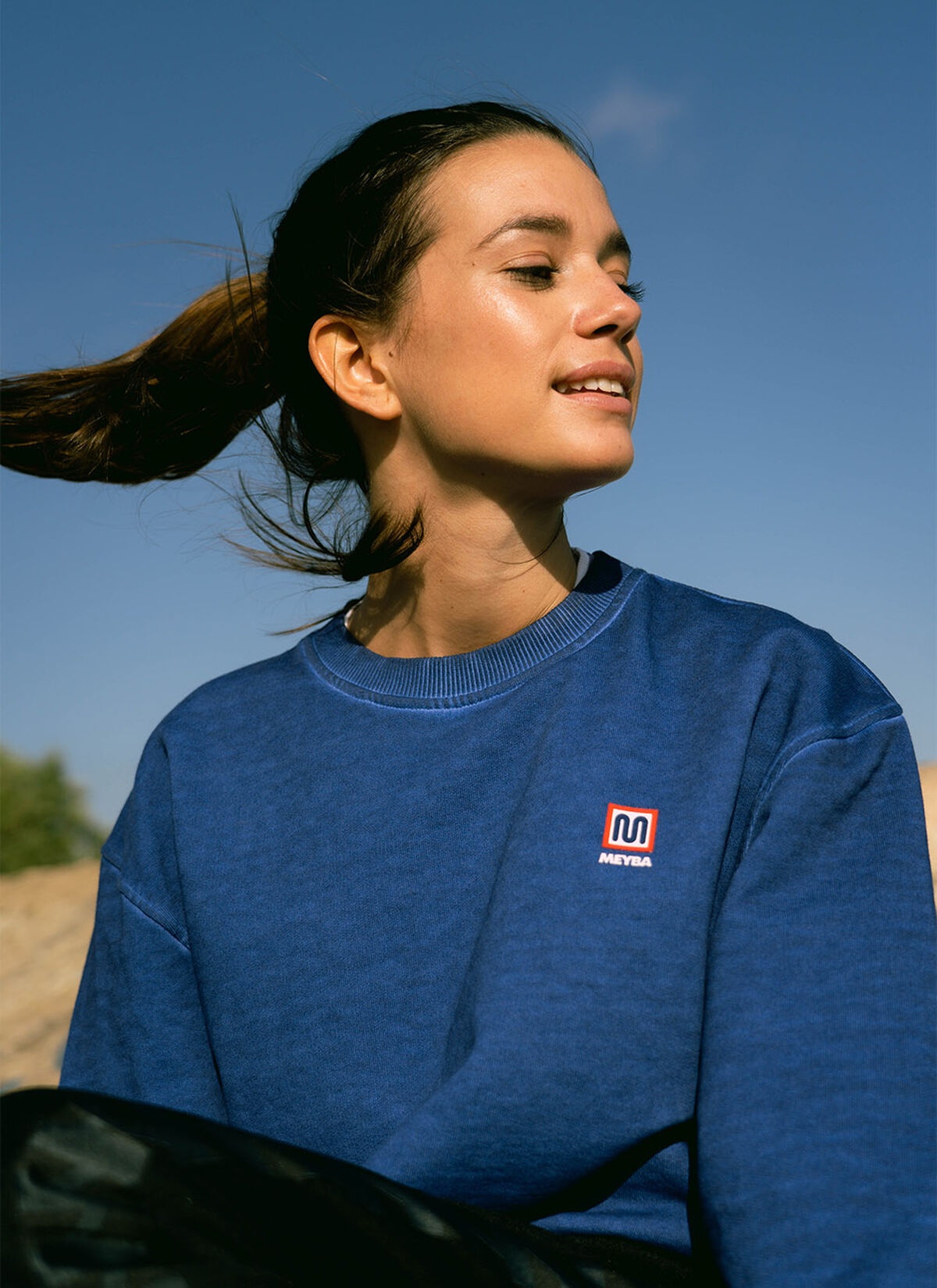 COLD DYE CREW SWEAT, Blue, hi-res