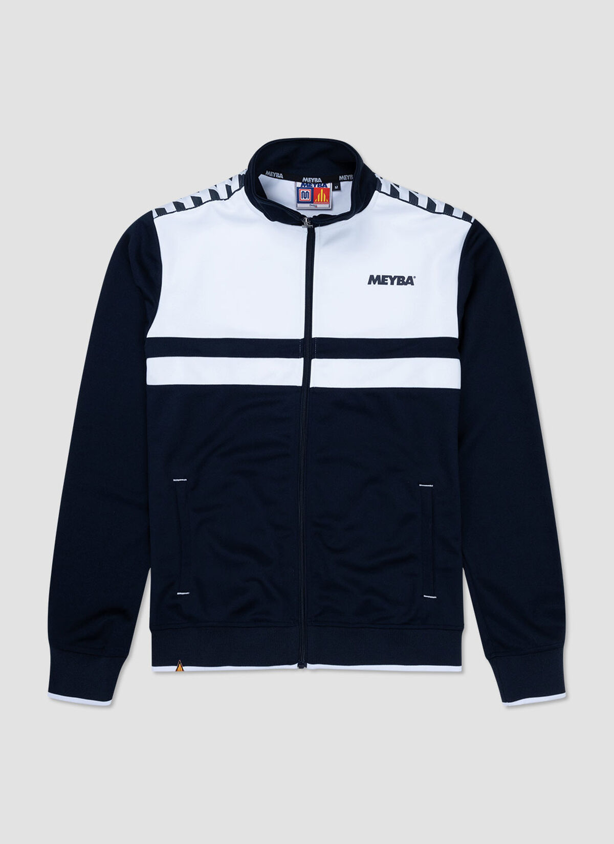 Meyba Terrace Stripe Track Jacket - 124 100% Polye, Navy/White, hi-res