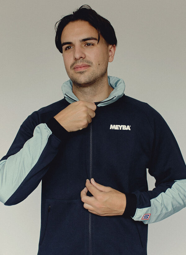 Full Zip Nylon Trim Sweat