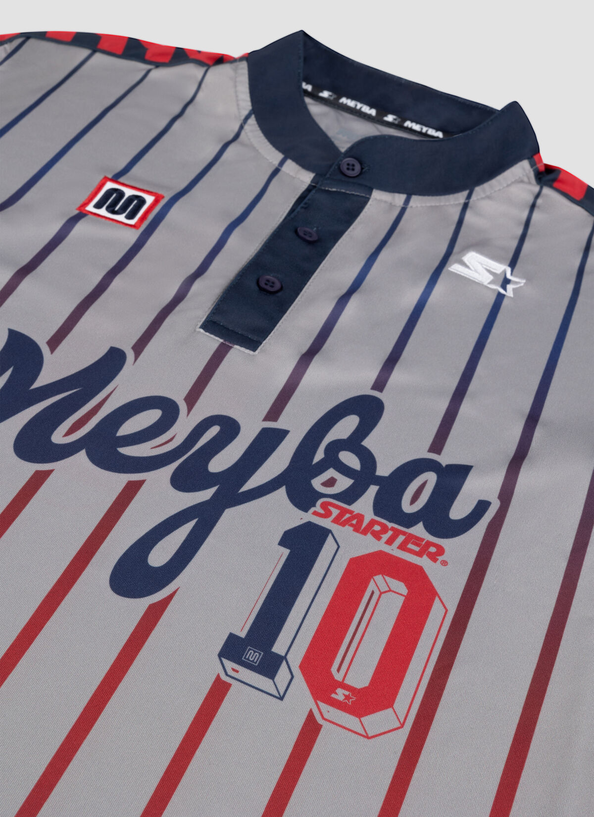 MEY x STA Button collar Jersey, Grey, hi-res