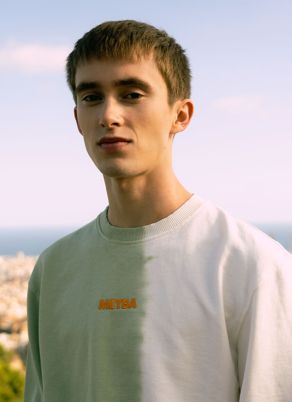 DIP DYE CREW SWEAT, White/Miscellaneous, hi-res