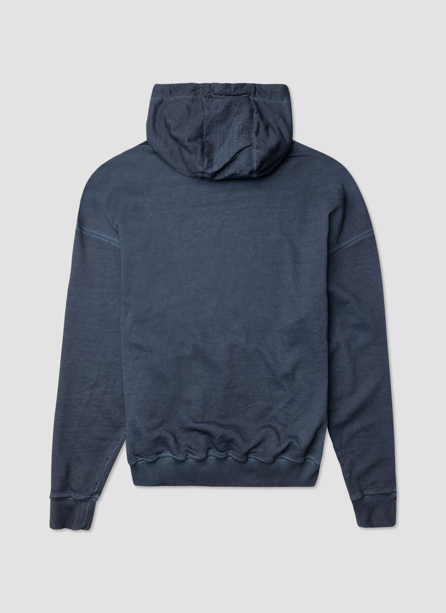 COLD DYE HOODY SWEAT, Navy, hi-res