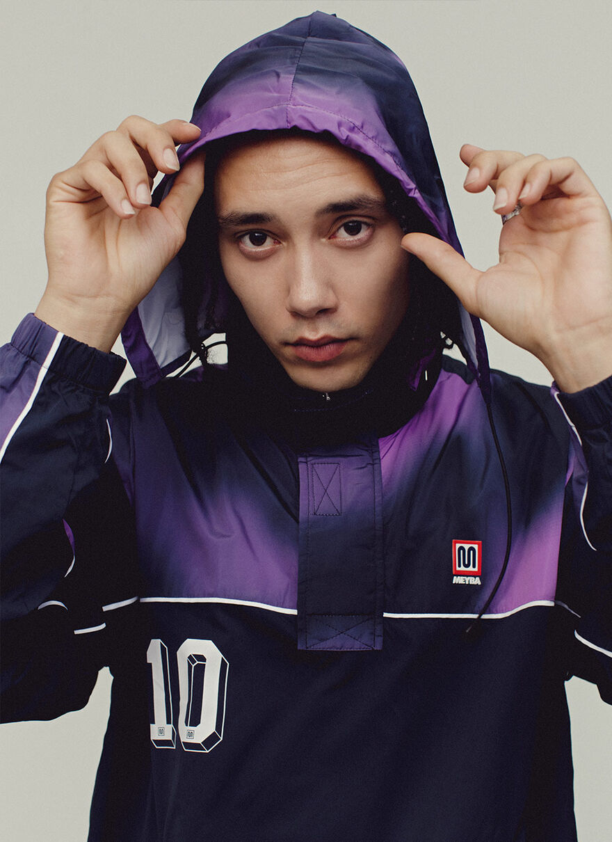 TIE DYE PACKAWAY TRAINING JACKET, Navy, hi-res