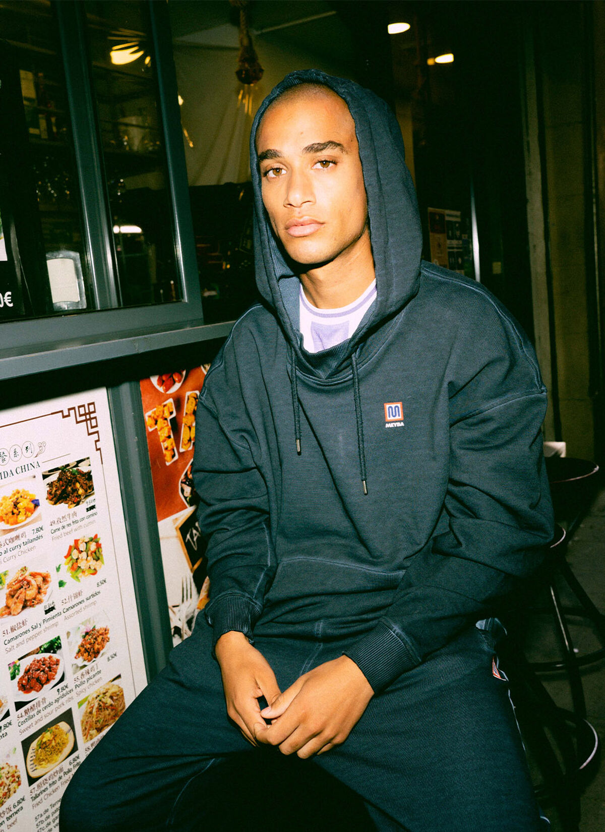 COLD DYE HOODY SWEAT, Navy, hi-res