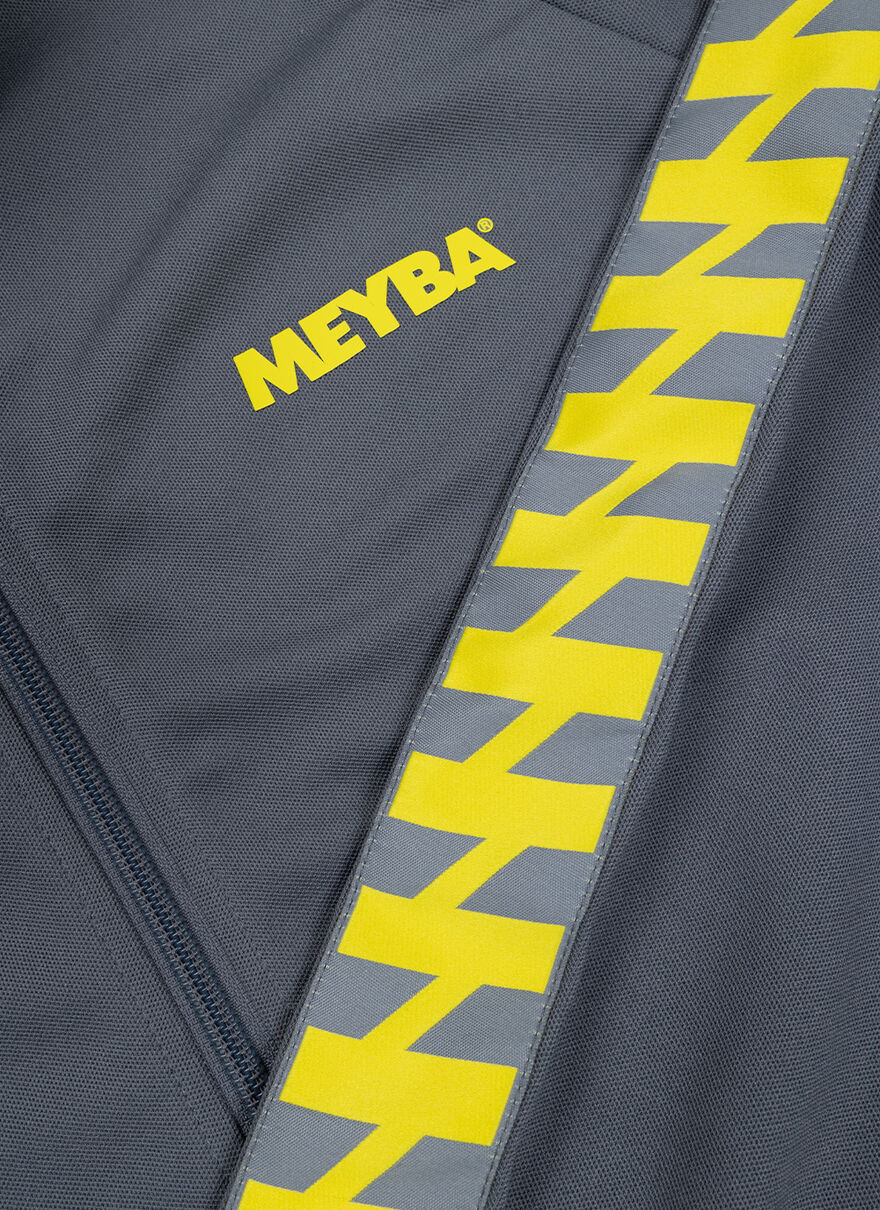 Terrace Track Jacket - 100% Polyester, Grey/Yellow, hi-res