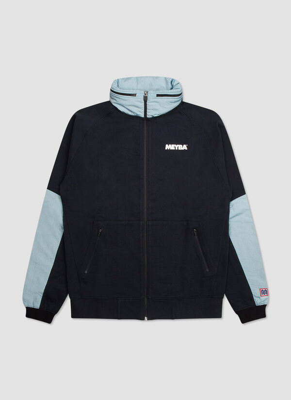 Full Zip Nylon Trim Sweat